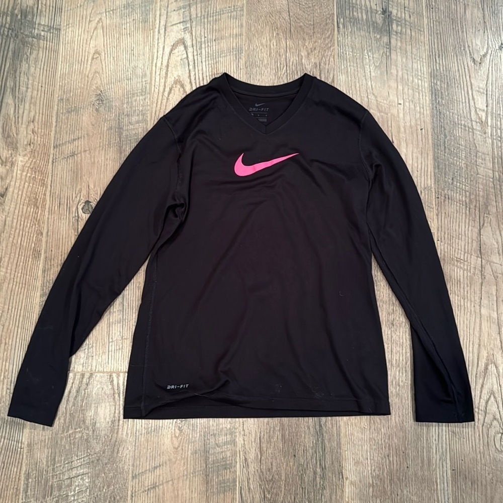 Nike Boy’s Black Long Sleeve Dry Fit Shirt Size Large